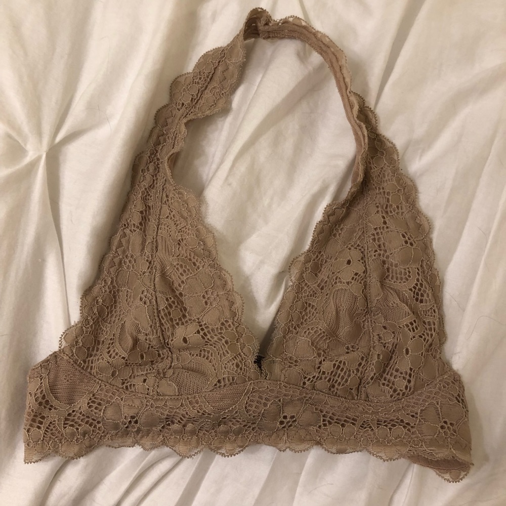 Free People Galloon Halter Bralette in Brown